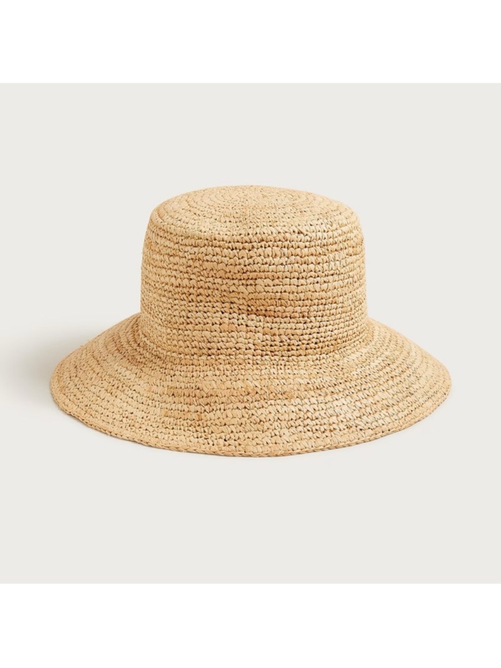 J. Crew Natural Straw Wide-Brim Bucket Hat